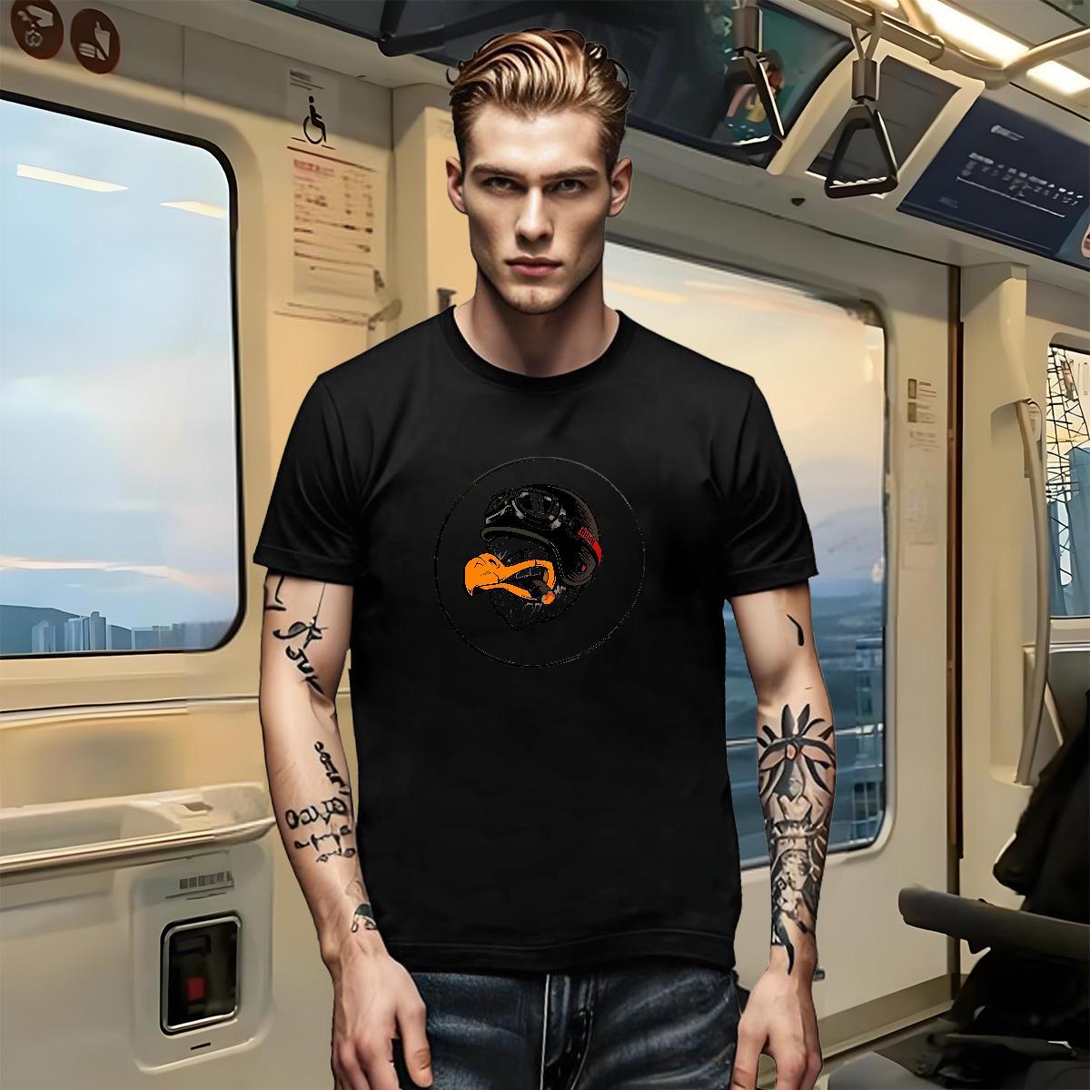 Wholesale Tshirt for Man Woman eagle Daily Wear 100% Cotton 230g Clothes O-Neck Short Sleeve Loose Fit T Shirt For Man Cartoon Print