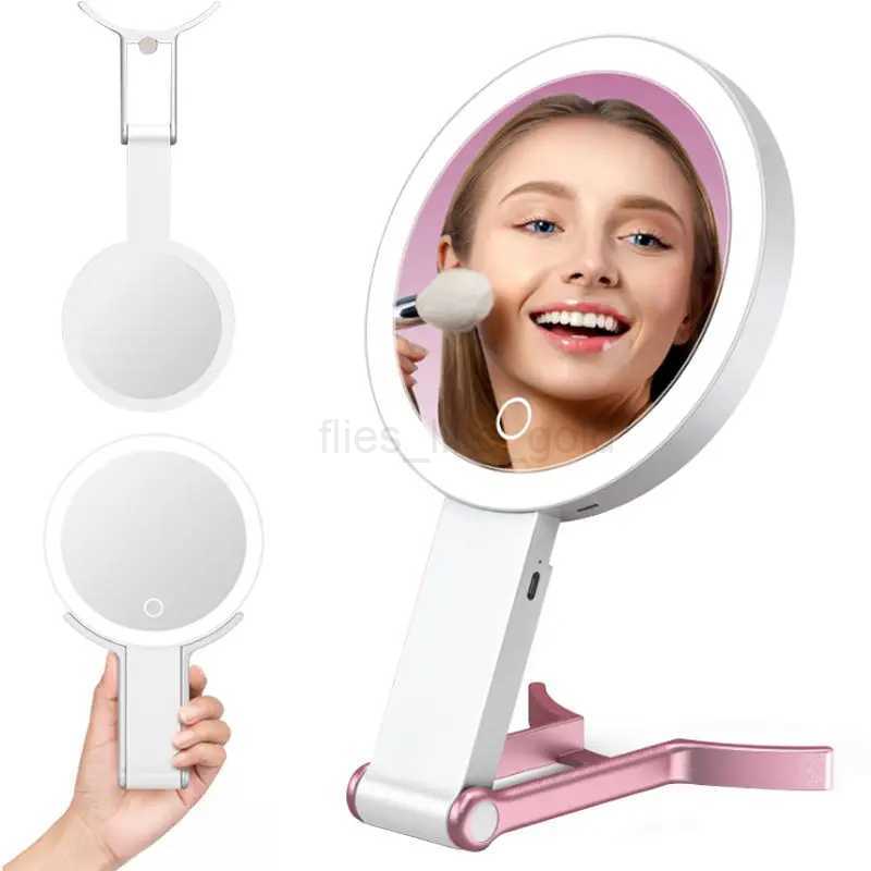 M32 Portable Handheld Desktop Wall Mounted 3-in-1 Charging 1X/10X LED Makeup Mirror W240813