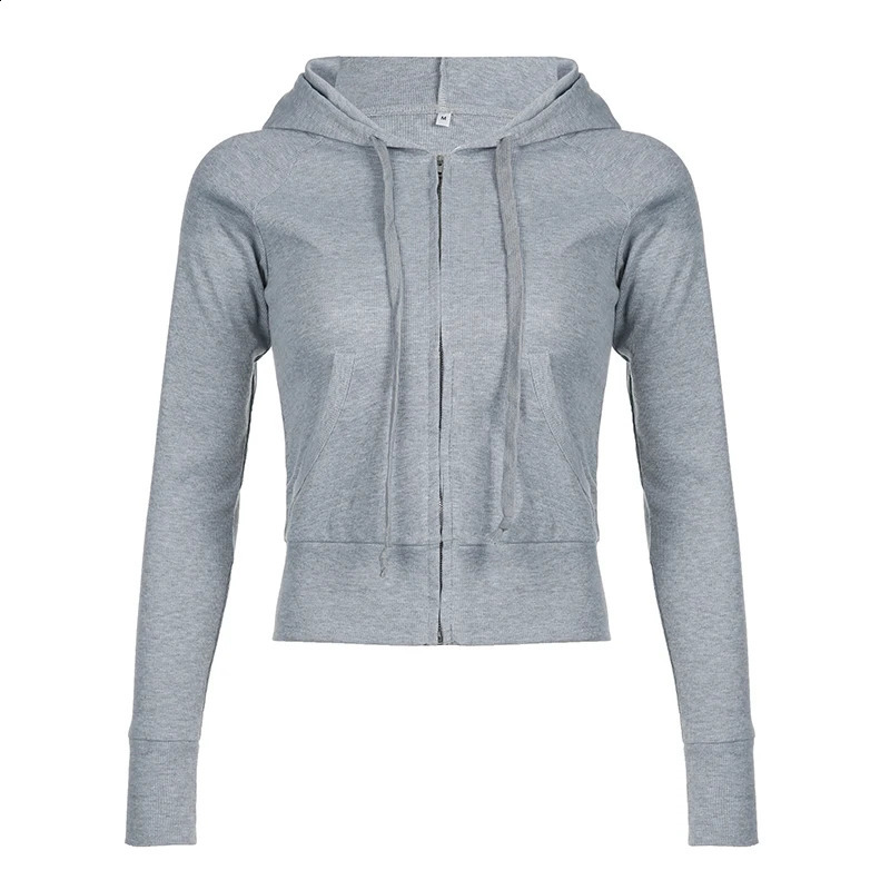 CIBBAR Casual Zip Up Hoodie Cardigan y2k Streetwear Pockets Patchwork Hooded Sweatshirt Women Basic Clothing Fall Clothing 240812