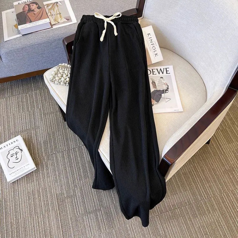 Large Size Summer Short Sleeved Fashionable Slimming and Flesh Covering Casual Wide Leg Pants Two-piece Set for Women 240813