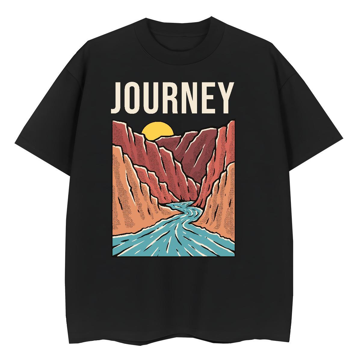 Loose Men Tshirts Beach 230g Cotton Custom Printing Short Sleeve O-Neck mountains T-Shirts for Men New Arrival Tops Shirt