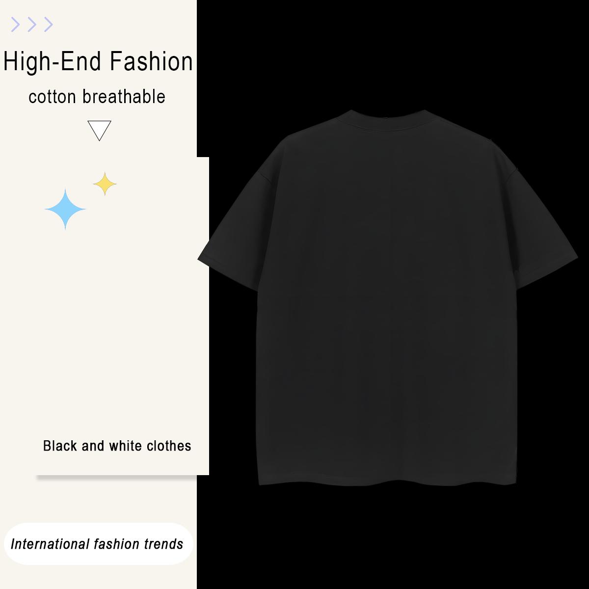 High Quality letter 230g 100% Cotton Tshirt for Man Woman Street Casual Breathable T Shirt For Man Classic Casual Custom Printing Tees Shirts