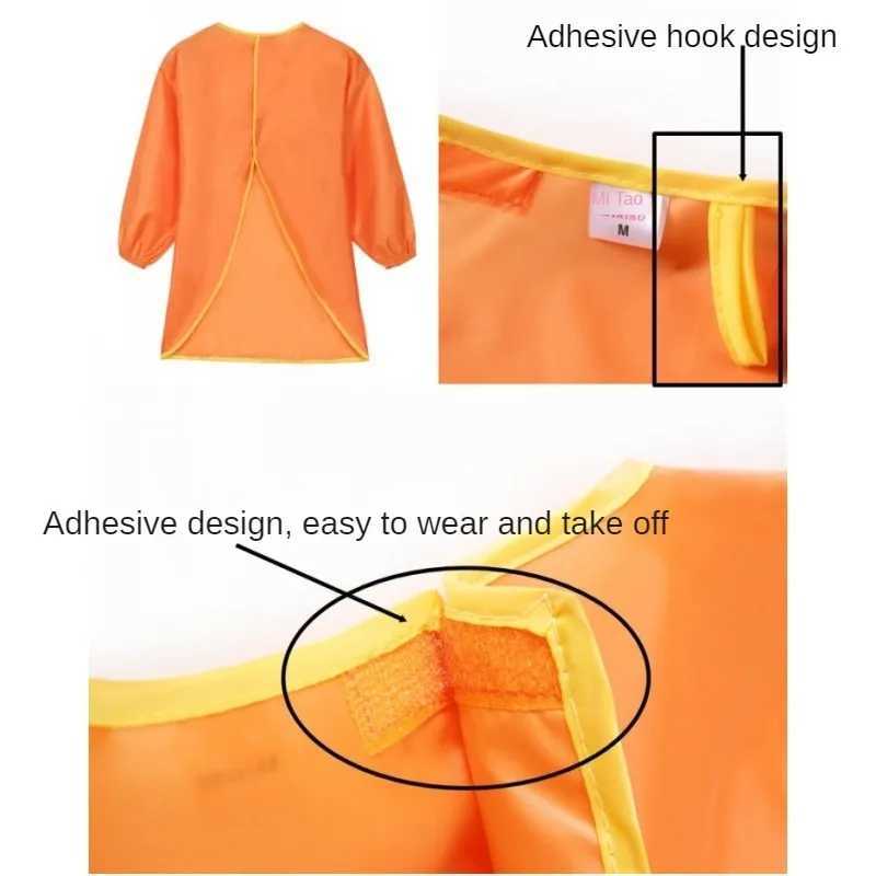 Bibs Burp Cloths New Baby Boy Girl Feeding Bibs Long Sleeve Apron Waterproof for Kids School Painting Drawing Children DIY Art Scraft Smock 1-12TL4812