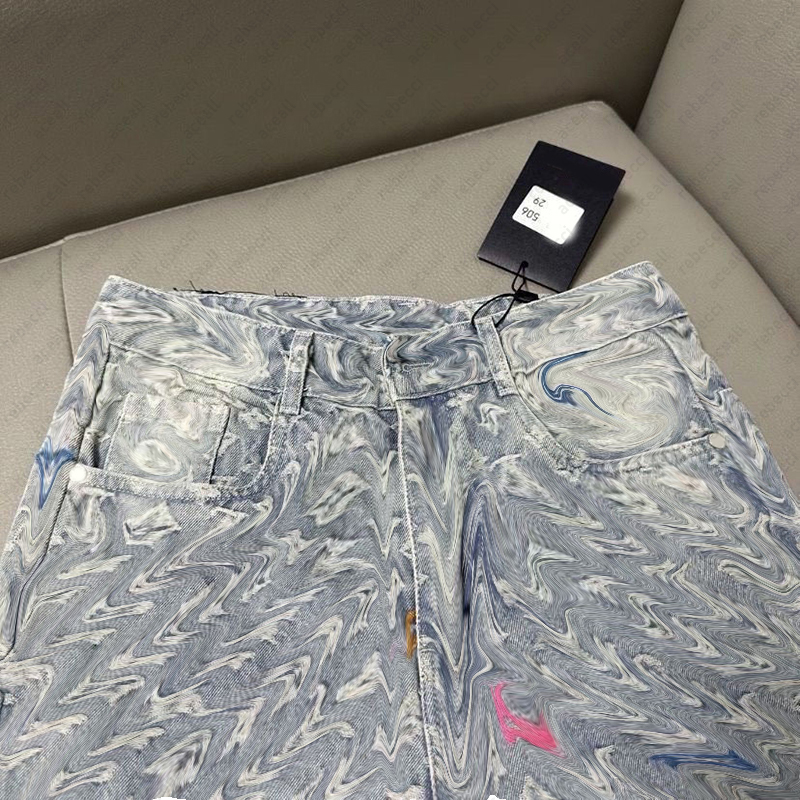 Mens Jeans Trendy brand new embroidered cropped pants versatile letter jeans casual mens slim fit long pants summer autumn man womens jeans CSD2408131