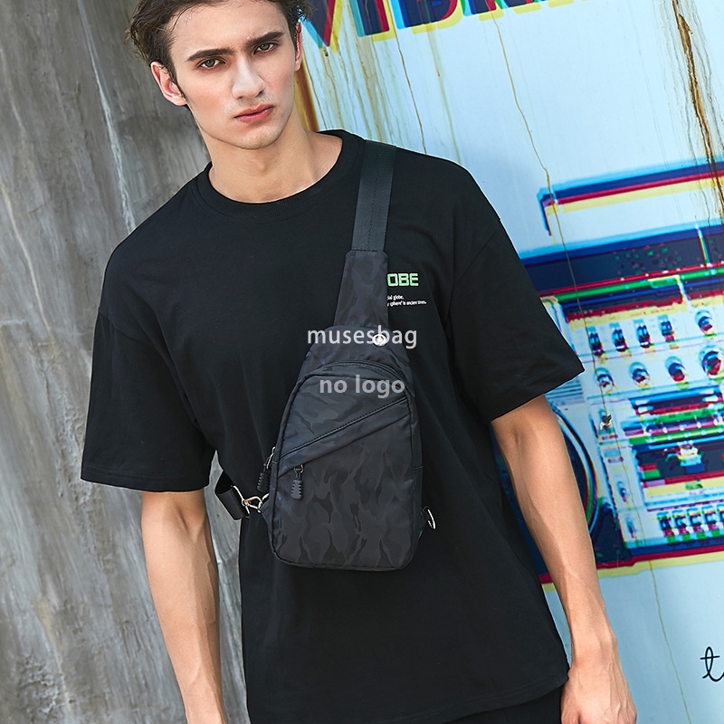 Crossbody bag men's chest bag Fashion casual men's shoulder bag Korean version multi-functional canvas small backpack bag fashion brand men&