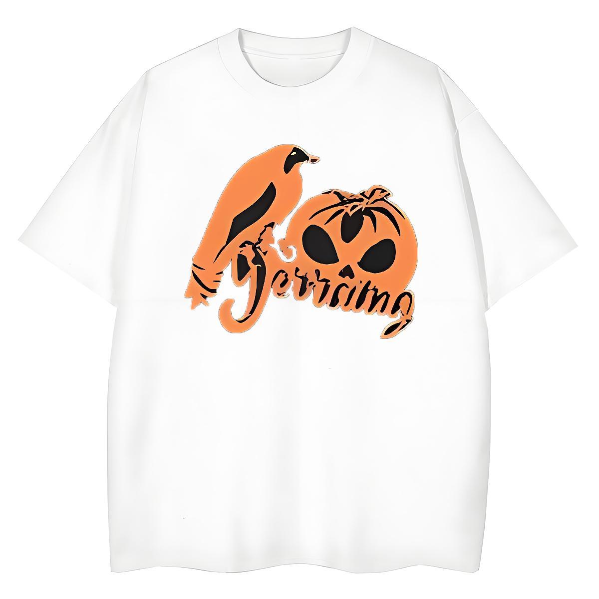 Designer Fashion Men Tops Tees pumpkin Hip Hop 230g 100% Cotton Tops Shirt Short Sleeve Soft Cool T-Shirts Plus Size Custom