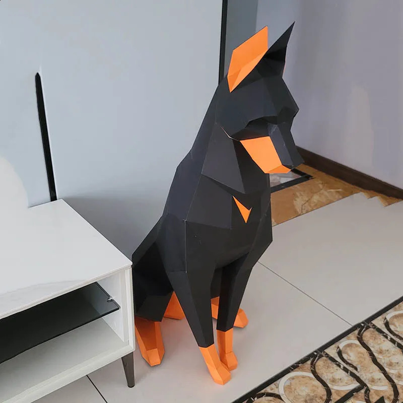 68100cm Dupin 3D animal sculpture paper model DIY handmade process diagram bedroom living decoration room 240812