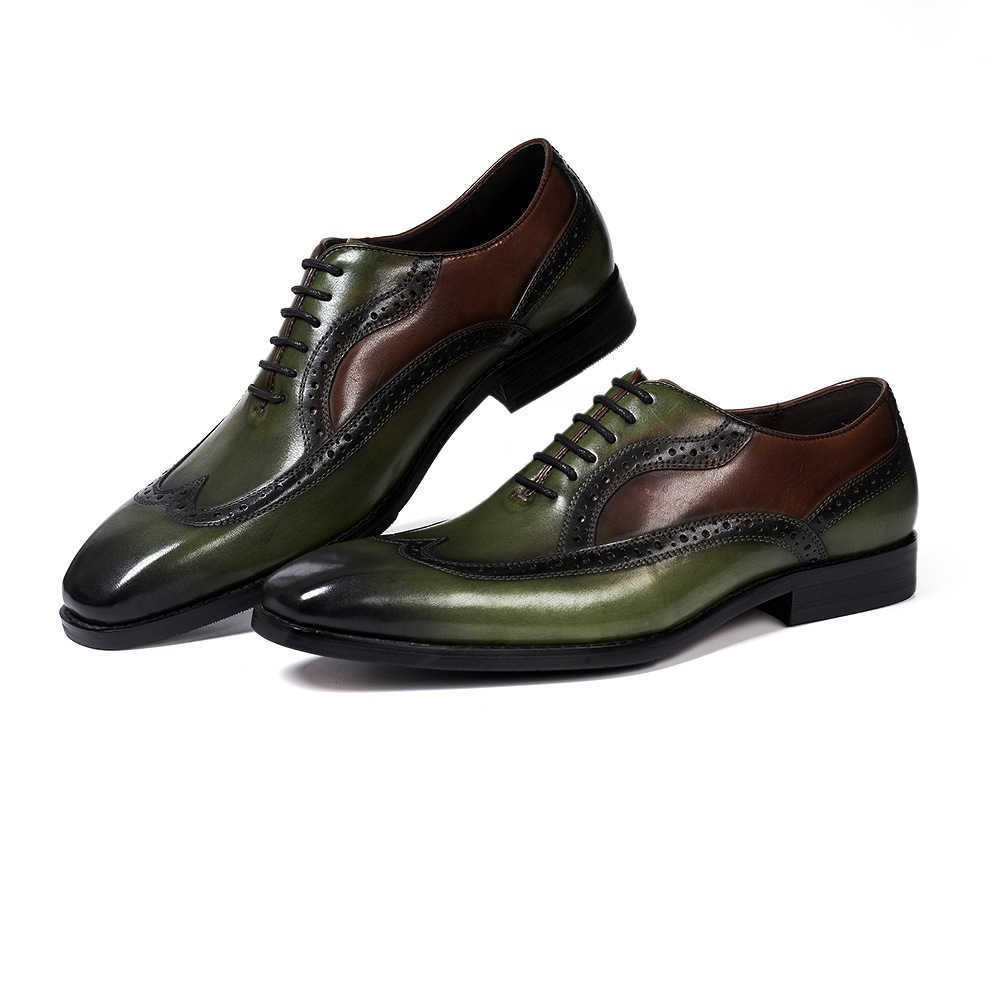 CMM Pointed Leather Shoes Mens British Business Dress Leather Large Oxford Shoes Trend Color Matching Manual Mens Shoes