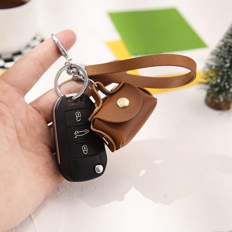 Cute Coin Purses Bags Soft Leather Housekeeper Keychain Wallet Pouch Mini Portable Storage Bag Small Earphone Box 240812