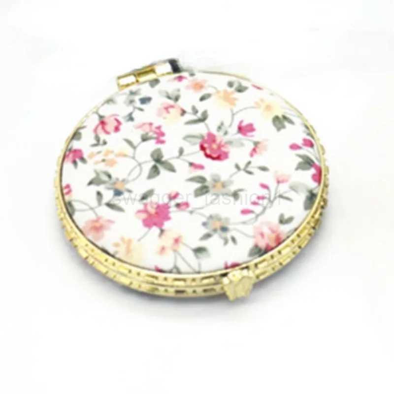 Pocket Floral Mirror Mini Makeup Compact Portable Two-side Folding Make Up Mirror Women Vintage Cosmetic Make Up For GiftXJ240813