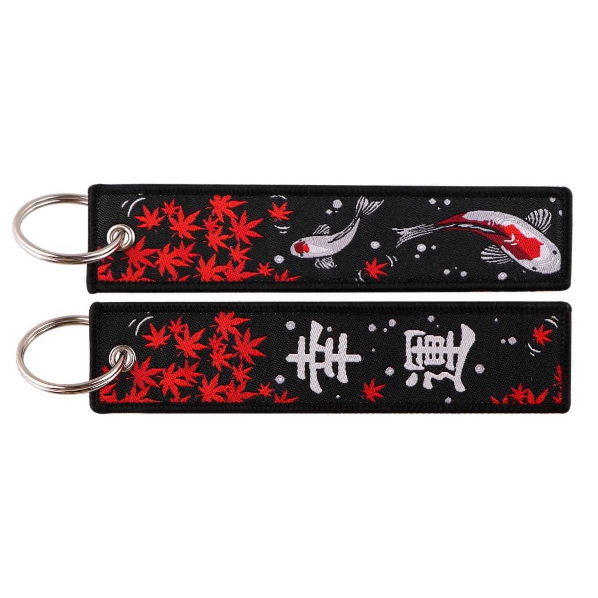 Japanese Anime Cool Embroidery Keychain Fobs Key Tags Motorcycle Car Backpack Chaveiro Keychain Friends Fashion Keyring Gifts W240808