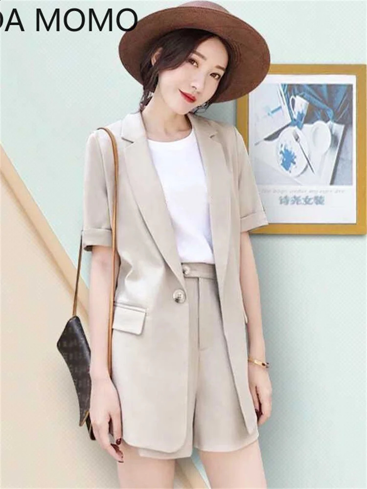 womens summer shorts suit sets clothing trousers and blazers tops two piece set women outfit set woman 2 pieces 240813