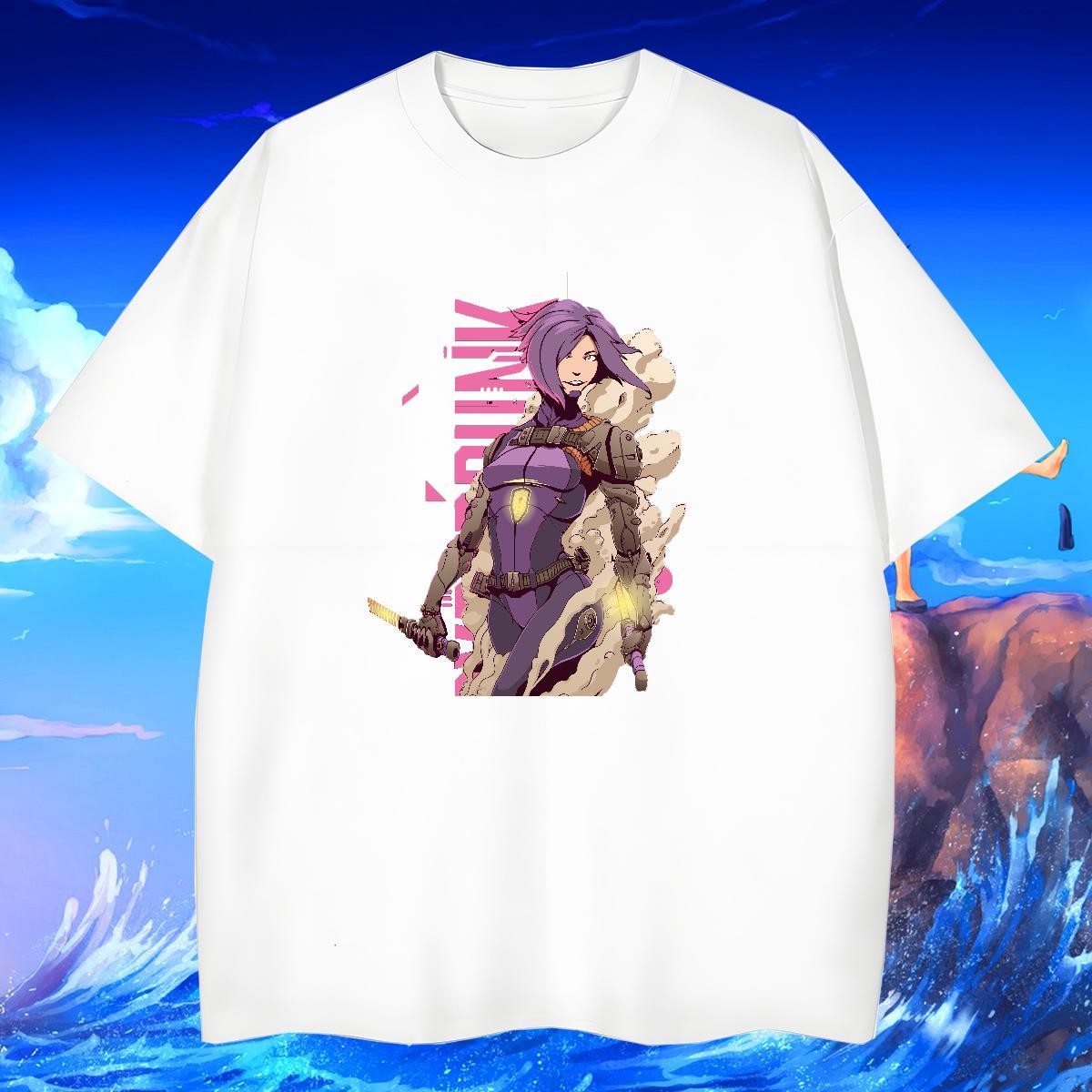 T Shirt For Man 230g Cotton portrait Casual Beach O-Neck Short Sleeve Anime Print Men Tops Tees Fashion Comfortable Tshirts