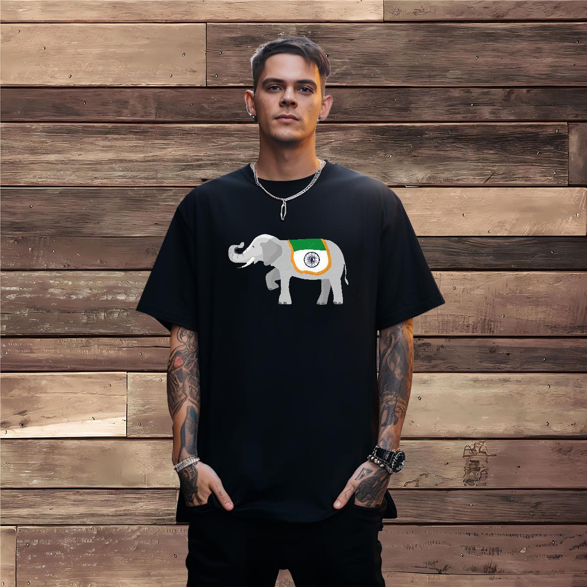 T Shirt For Man 100% Cotton 230g elephant Street Casual O-Neck Short Sleeve Custom Print Plus Size Tshirts DIY TOP Quality Tee Shirt