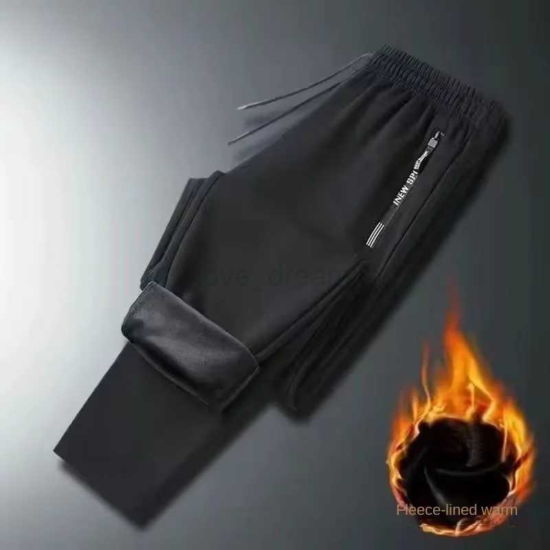 Casual Long Jogger Pants For Men In Autumn And Winter New Trendy Loose Elastic Mens Plus Velvet Sports Pants Mens TrousersXJ240813