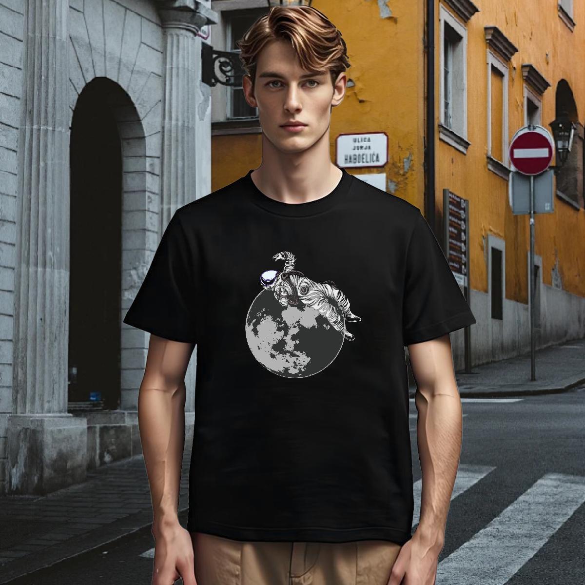 T shirt 230g 100% Cotton universe Spring Summer Breathable Skull Men Tees DIY Customized Wholesale Tops