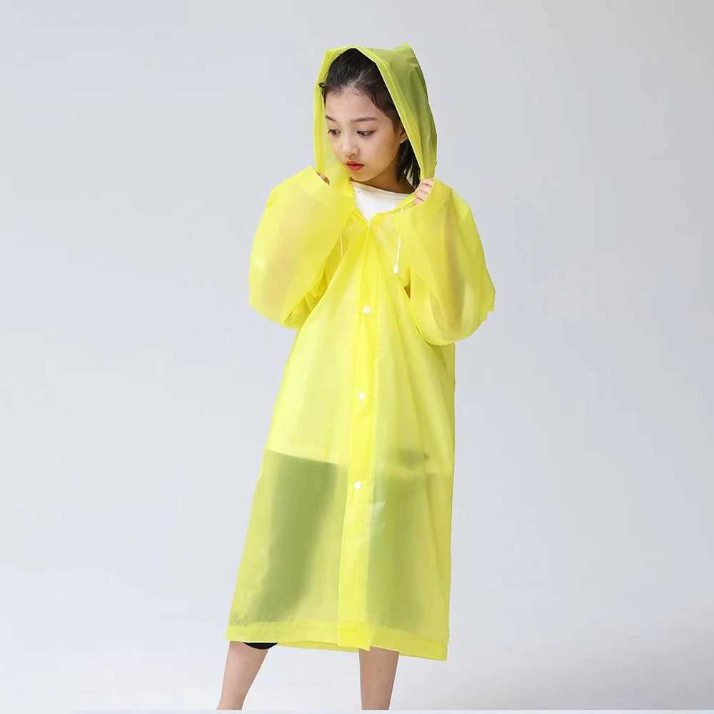 Childrens Raincoat EVA Material Thickened Waterproof Impermeable Rain Poncho for Kindergarten Girls Boys School Students Women Y240810