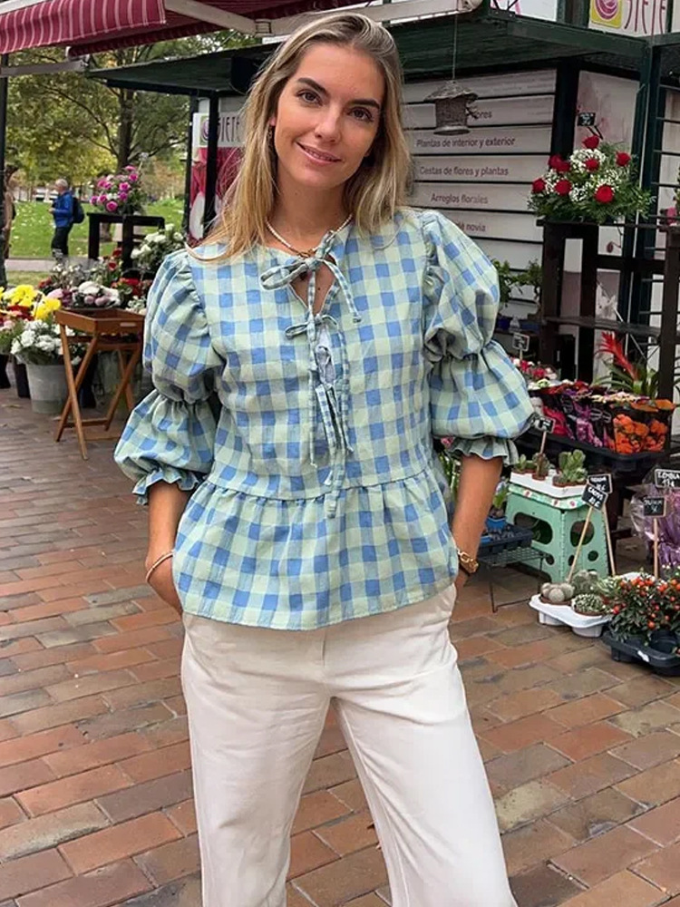 New Summer Long Lantern Sleeve Blouse Women s Hollow Out