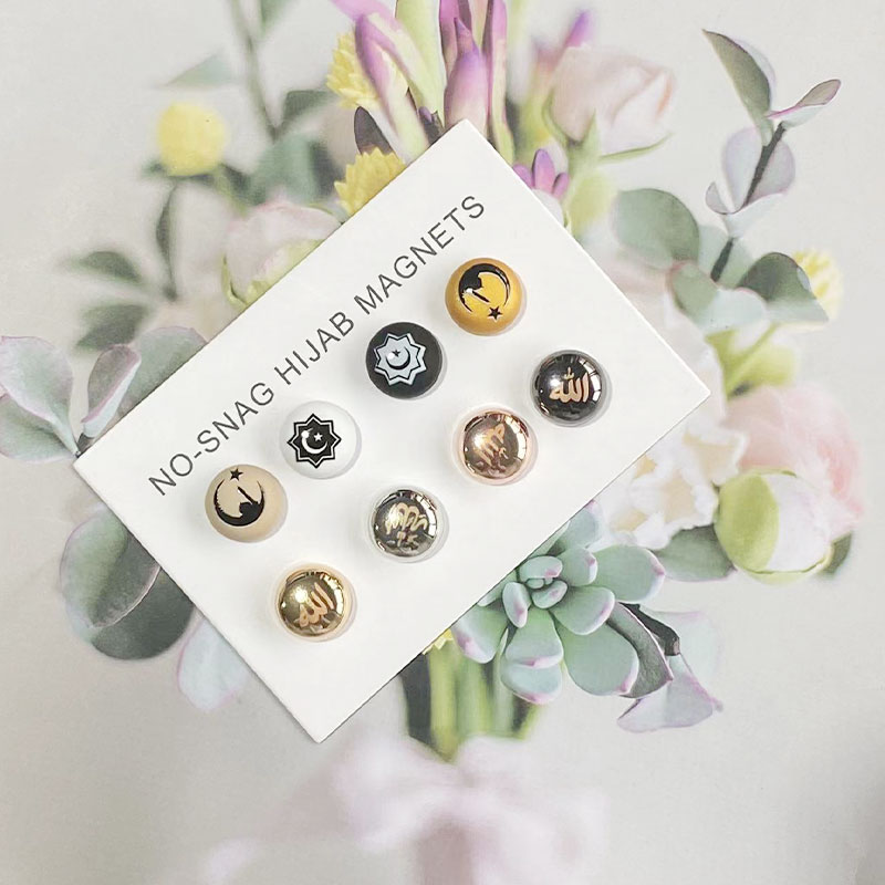 New moon circular magnetic buckle scarf buckle collar clip magnetic suction buckle brooch scarf shawl fixed anti light magnetic buckle