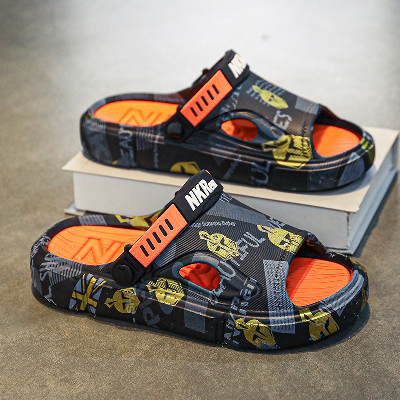 Men's sports sandals for summer wear anti slip odor proof thick sole dual-use sandals men's and women's beach shoes