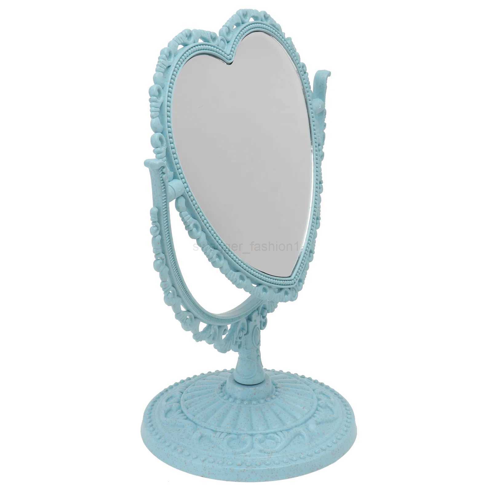 Makeup Circle Mirror Oval Coic Small Two Sided Heart Shaped Vanity Makeup Mirror Double Sidedative Portable Lighted MakeupXJ240813