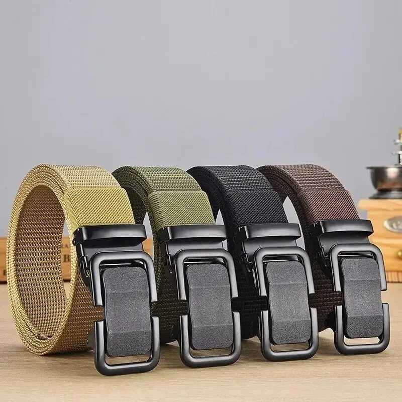 Mens spine belt mens tactical belt nylon groove belt with adjustable buckle W240807