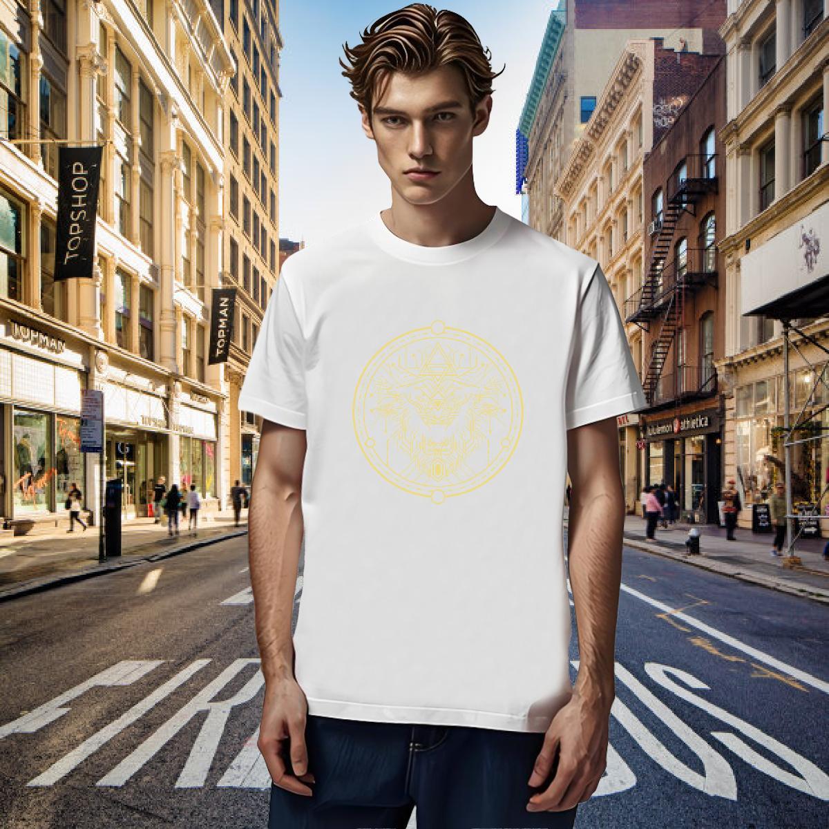 Mens T Shirts 100% Cotton 230g Geometric line Home Outdoor Round Neck Short Sleeve Skull Men Clothes T-Shirt 2024 New Wholesale Tees Shirts