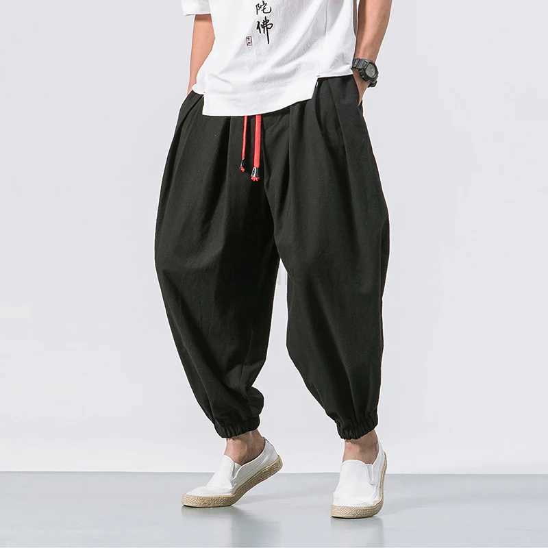 New Mens Jogger Sweatpants Harajuku Loose Men Harem Pants Solid Casual Trousers Male Oversized Streetwear Cotton Pants 5XLXJ240813