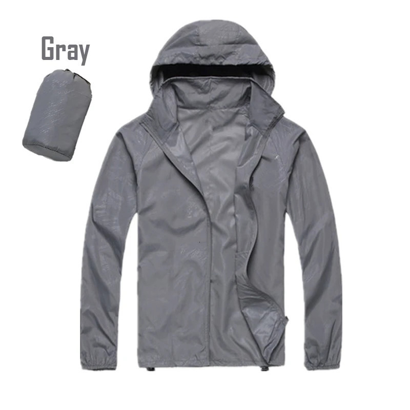 Camping raincoat mens waterproof and clothing fishing hunting quick drying skin windproof UV resistant jacket 240812