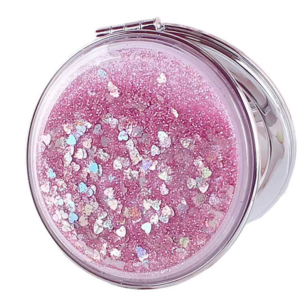 Chic Makeup Mirror Compact Pocket Mirror Shiny Quicksand Beauty Stuff Long-lasting Makeup MirrorXJ240813