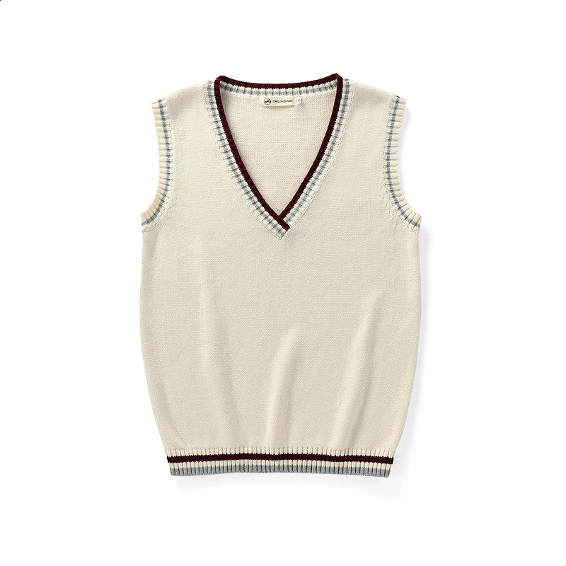 Sleeveless Sweater Vest Women Men V-neck Preppy Students Classic Spring Knitted Jumper Korean Fashion Retro Vest 240813