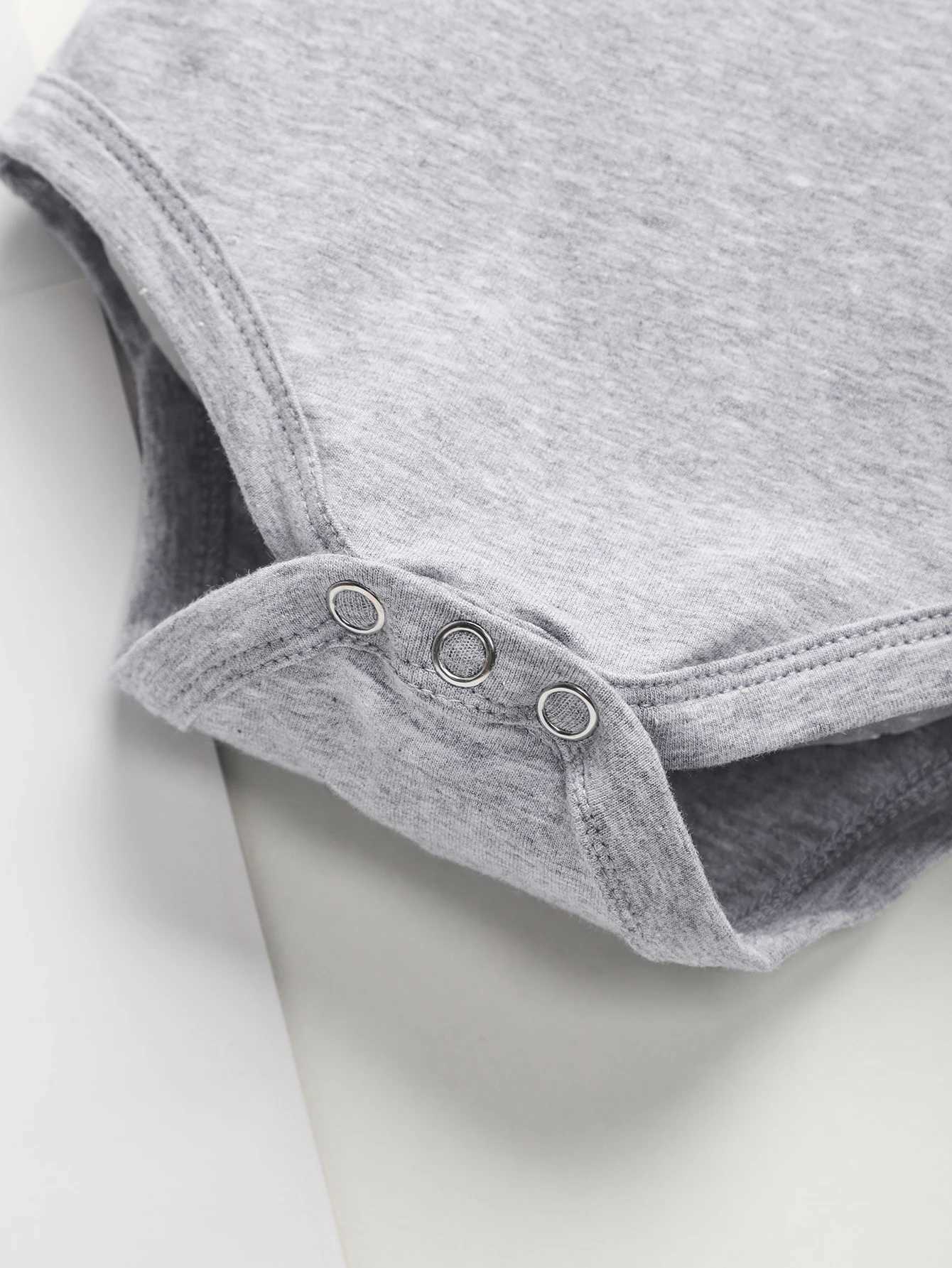 Interesting baby clothing hardcover and minimalist baby boy and girl clothing cotton multi-color round neck newborn tight fitting clothes W240812