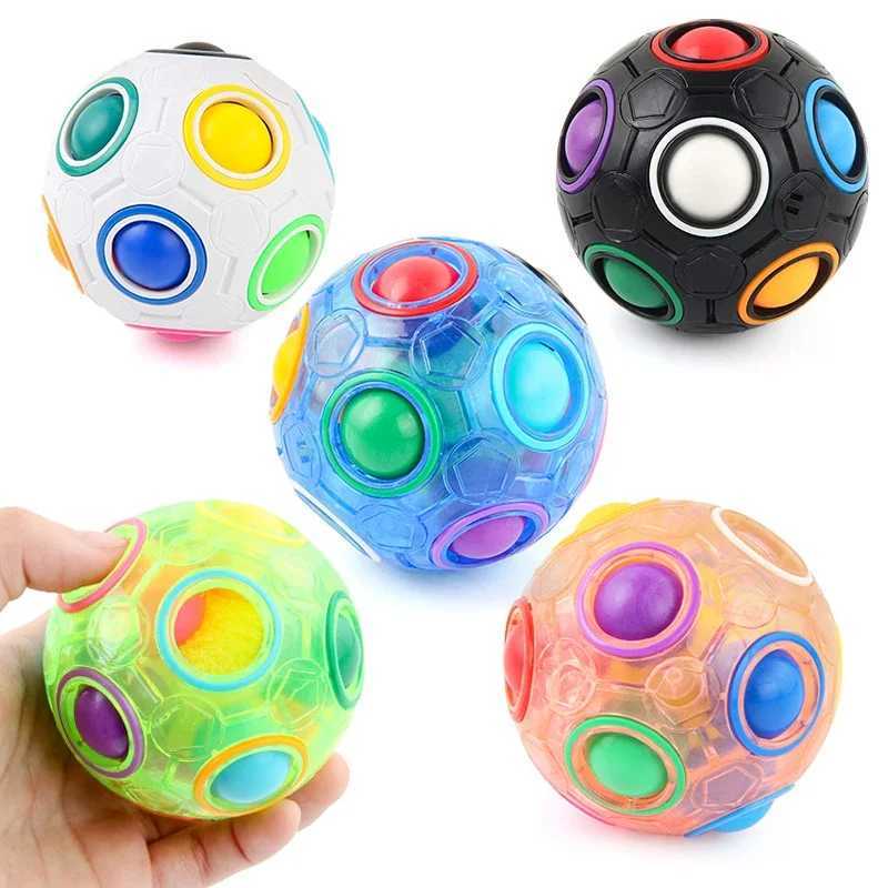Magic Rainbow Puzzle Ball Fidget Anti Stress Toys for Children Adult Creative Stress Relief Colors Matching Ball Fun Games Gifts Y240810