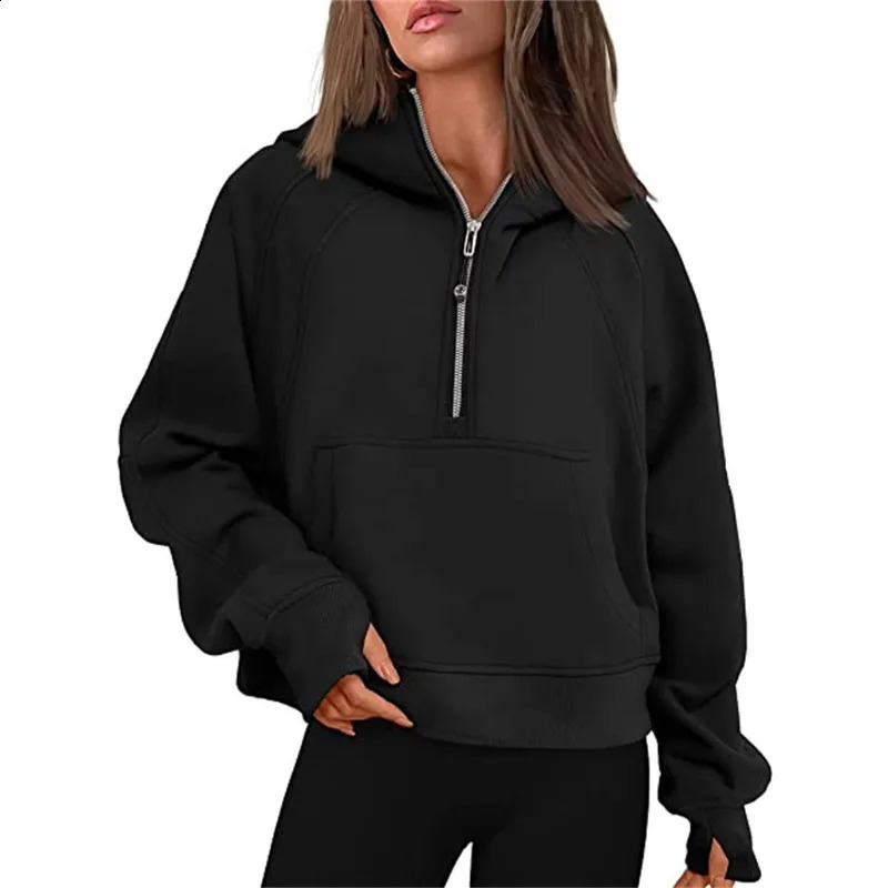 Y2K INS Autumn Winter Long Sleeve Casual Loose Hooded Sweatshirts Fleece Pullover Top with Pockets Outwear Womens Zip Up Hoodies 240812