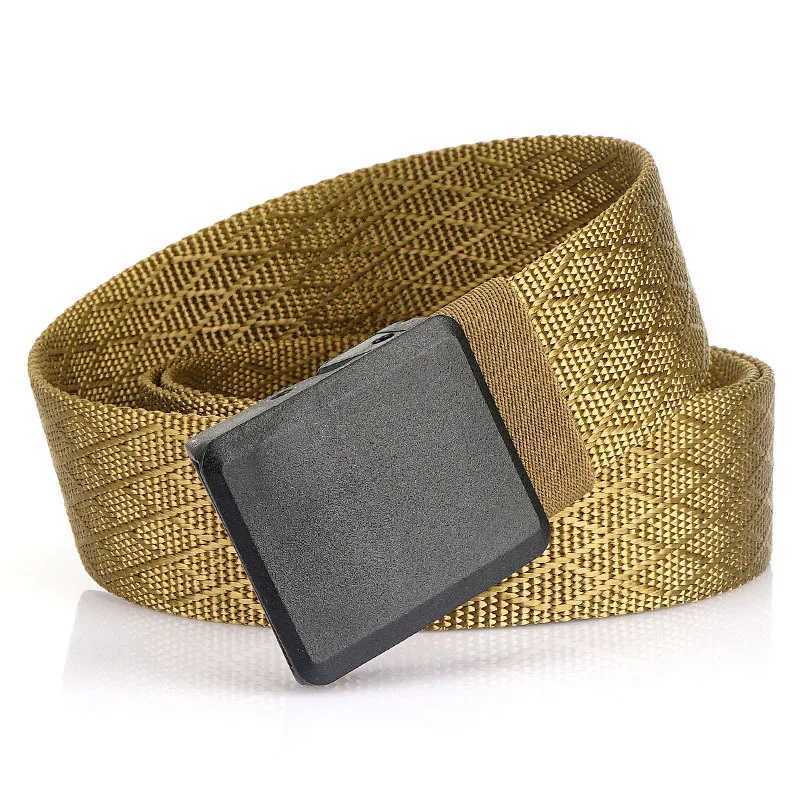 Mens and womens military nylon adjustable belt mens outdoor travel tactical belt with plastic buckle pants design belt W240807
