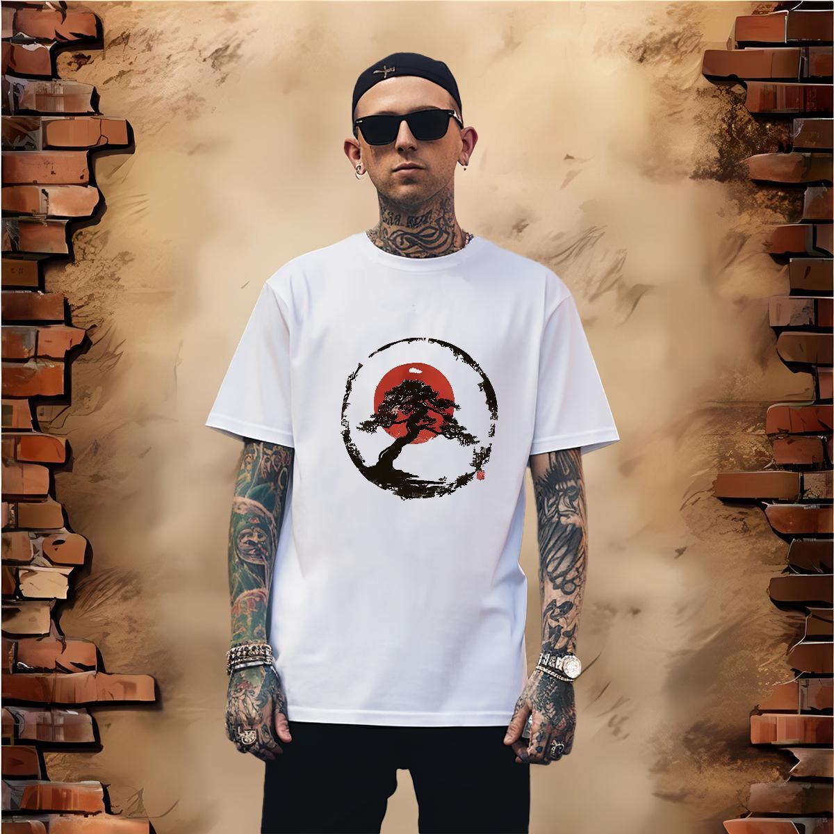Man T Shirts 230g Cotton sun Beach O Neck Short Sleeves Oversized 4XL Men Tops Tees Fashion Brand Tshirts