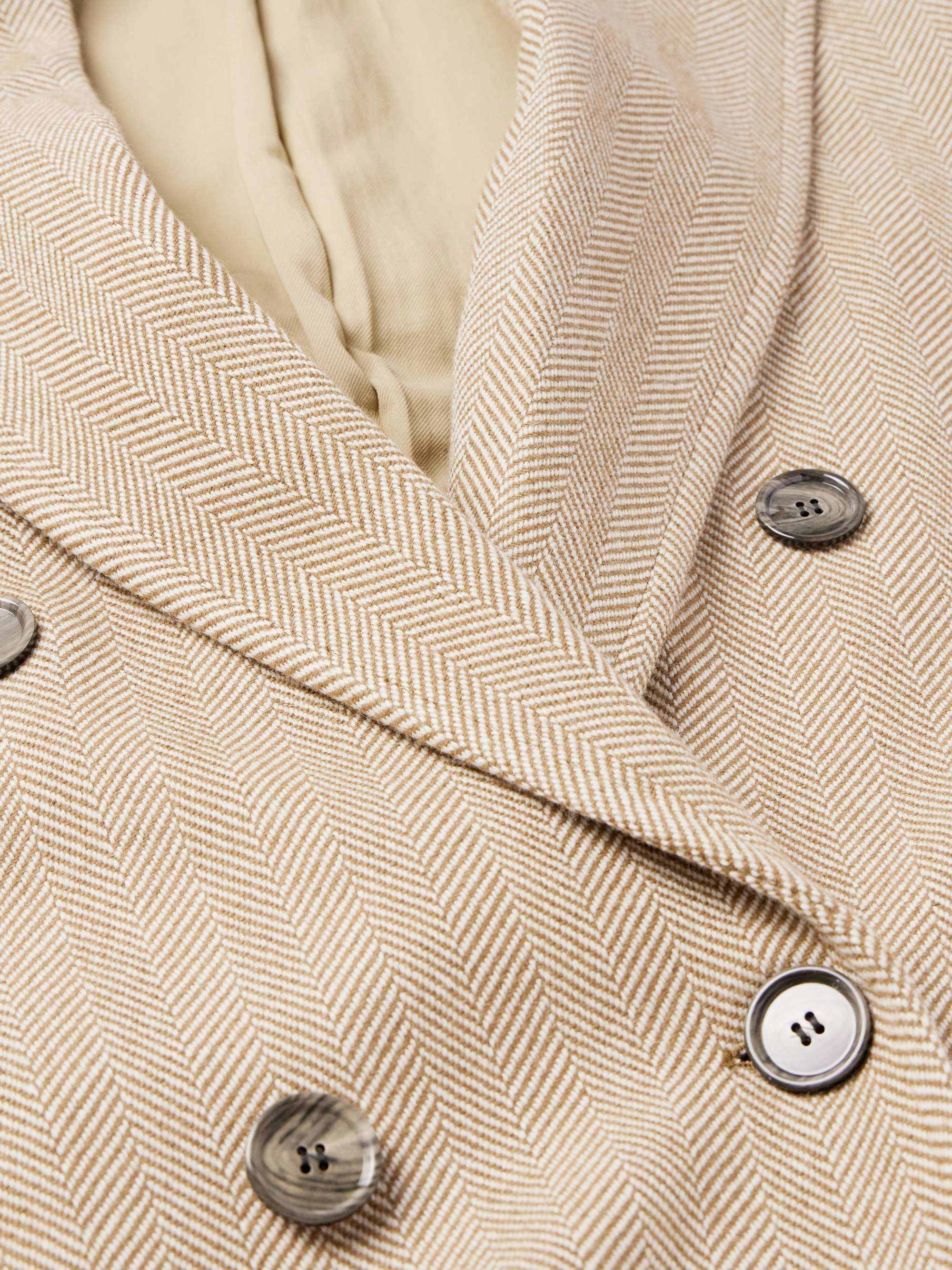 Modern Men's Wool Blend Coat Peaked Lapel Tailored Jacket Blazer Overcoat Autumn Winter Harringbone Windbreaker Custom Made Plus Size