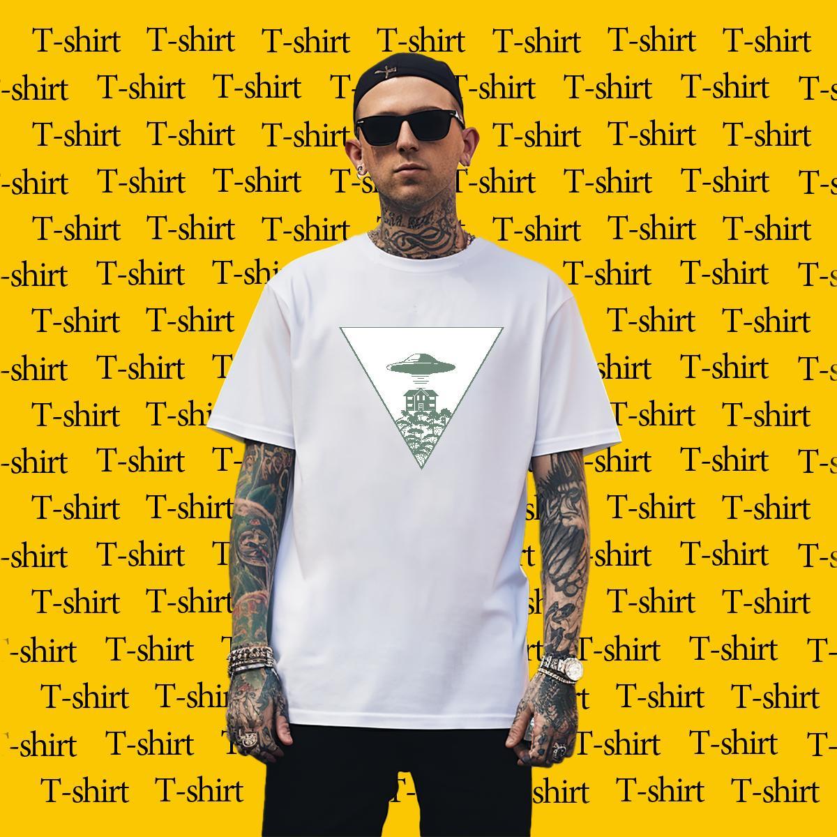 Brand Men Clothes T-Shirt Casual Beach 230g Pure Cotton DIY Anime Breathable Crew Neck ET T-Shirts Designer Fashion Tops Shirt