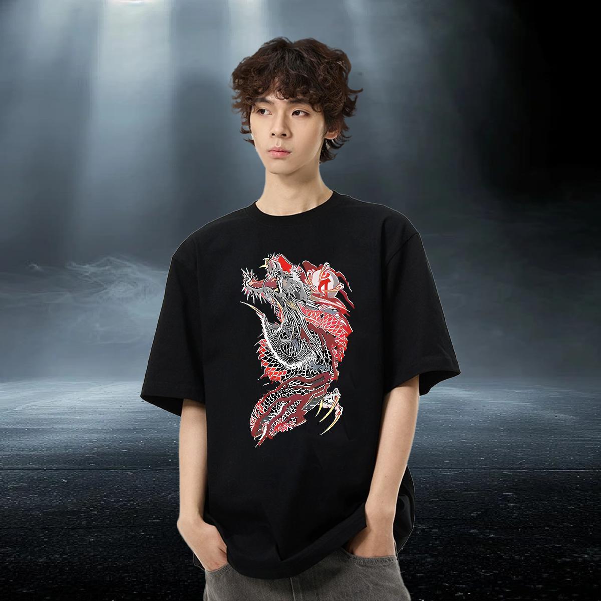 Brand Mens Tshirts Casual 230g 100% Cotton Custom Print Oversized Breathable Short Sleeve T shirt Stylist Tee Shirt