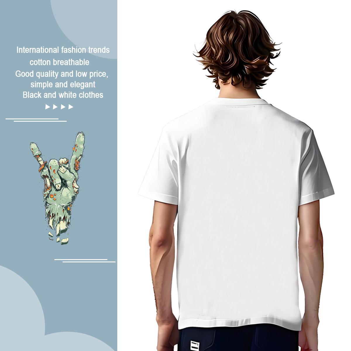 Men T Shirts 230g Pure Cotton hands Casual Beach Breathable DIY Printed Men Tees Casual New High Quality Clothings
