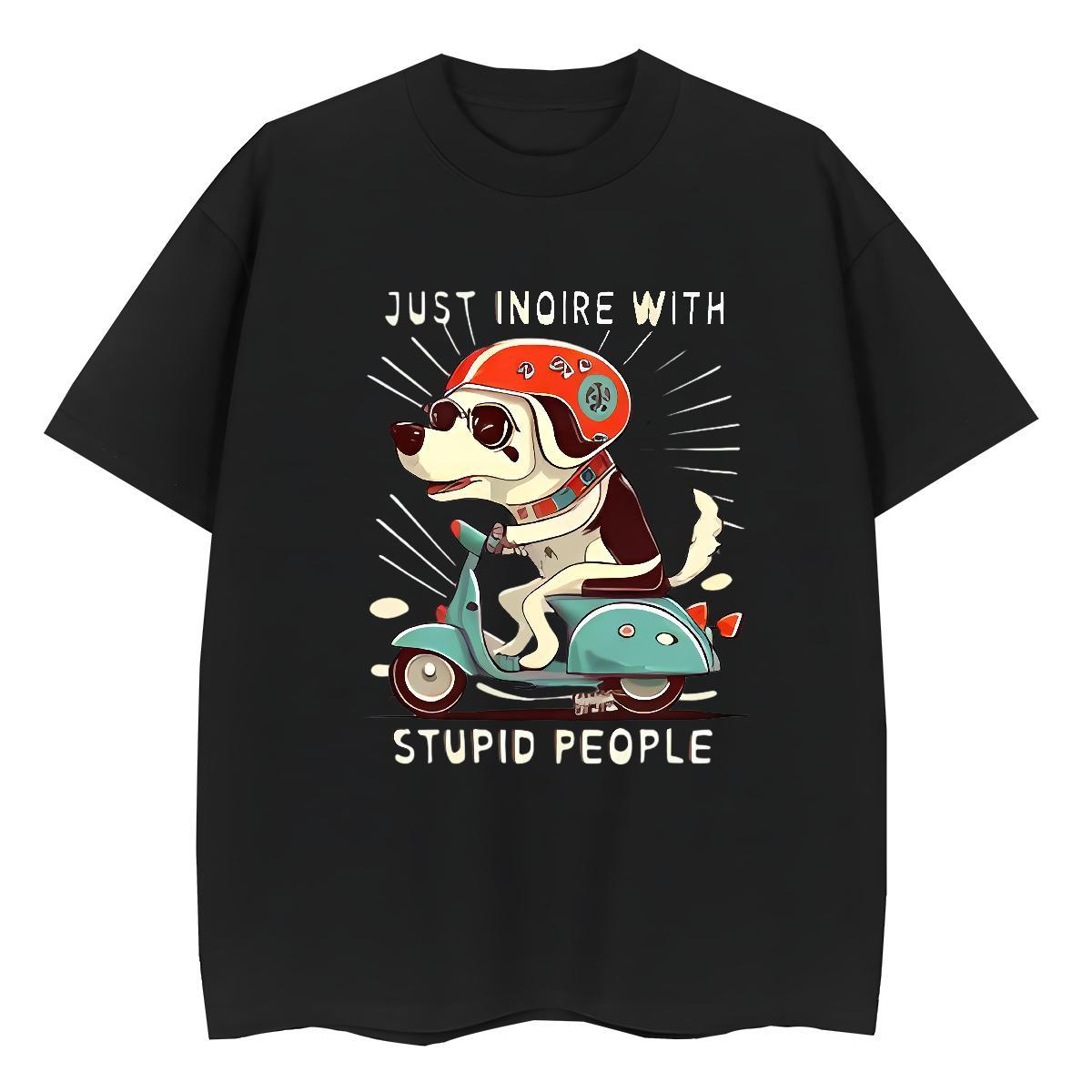 Loose T Shirt For Man dog Breathable Short Sleeve Hip Hop Street DIY Printed 100% Cotton 230g Couples T Shirts New Designer Clothings