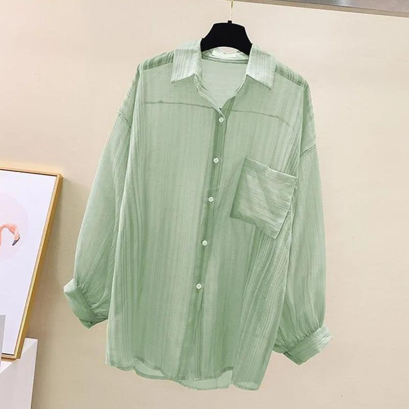 Ladies designer sun protection shirt summer thin chiffon shirt Korean