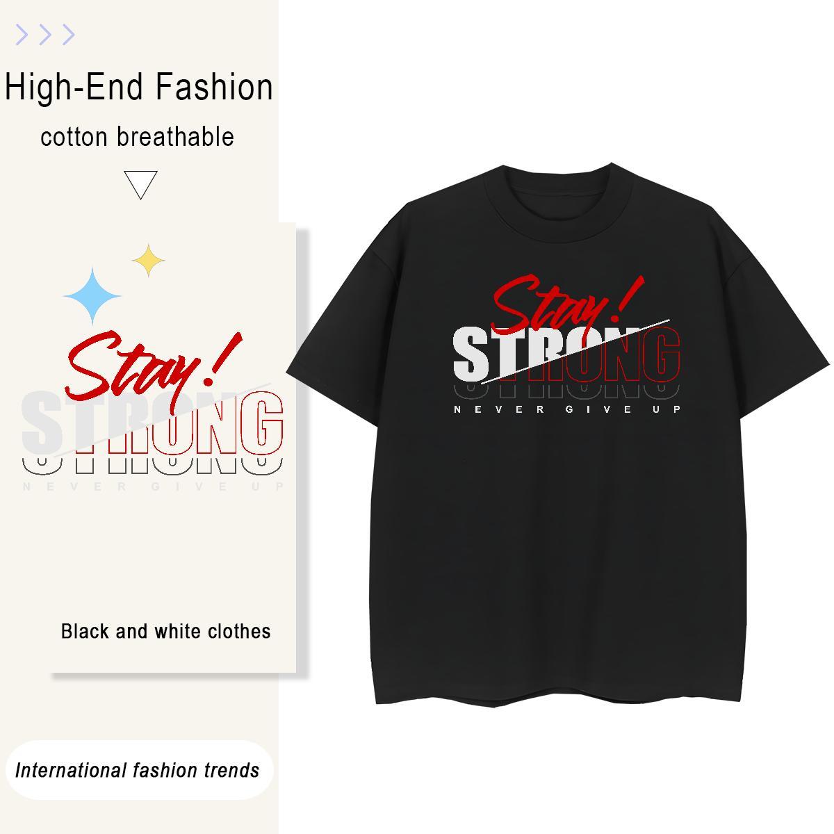 Loose Fit Men Clothes T-Shirt Street Wear 100% Cotton 230g Custom Anime Breathable Crew Neck letter Man T Shirts Fashion Top Tees