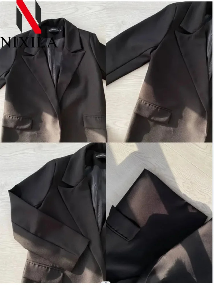 in Spring Autumn Blazer for Women 2024 Outerwears Office Lady Coats Loose Fit Retro Women Clothing Elegant Womens Jacket o240813