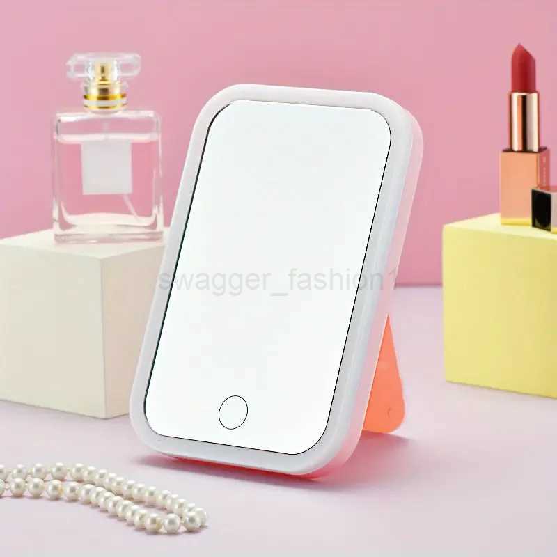 Cute Desktop Makeup Mirror with Light LED Large-sized Vanity Mirror Foldable and Portable Makeup MirrorXJ240813
