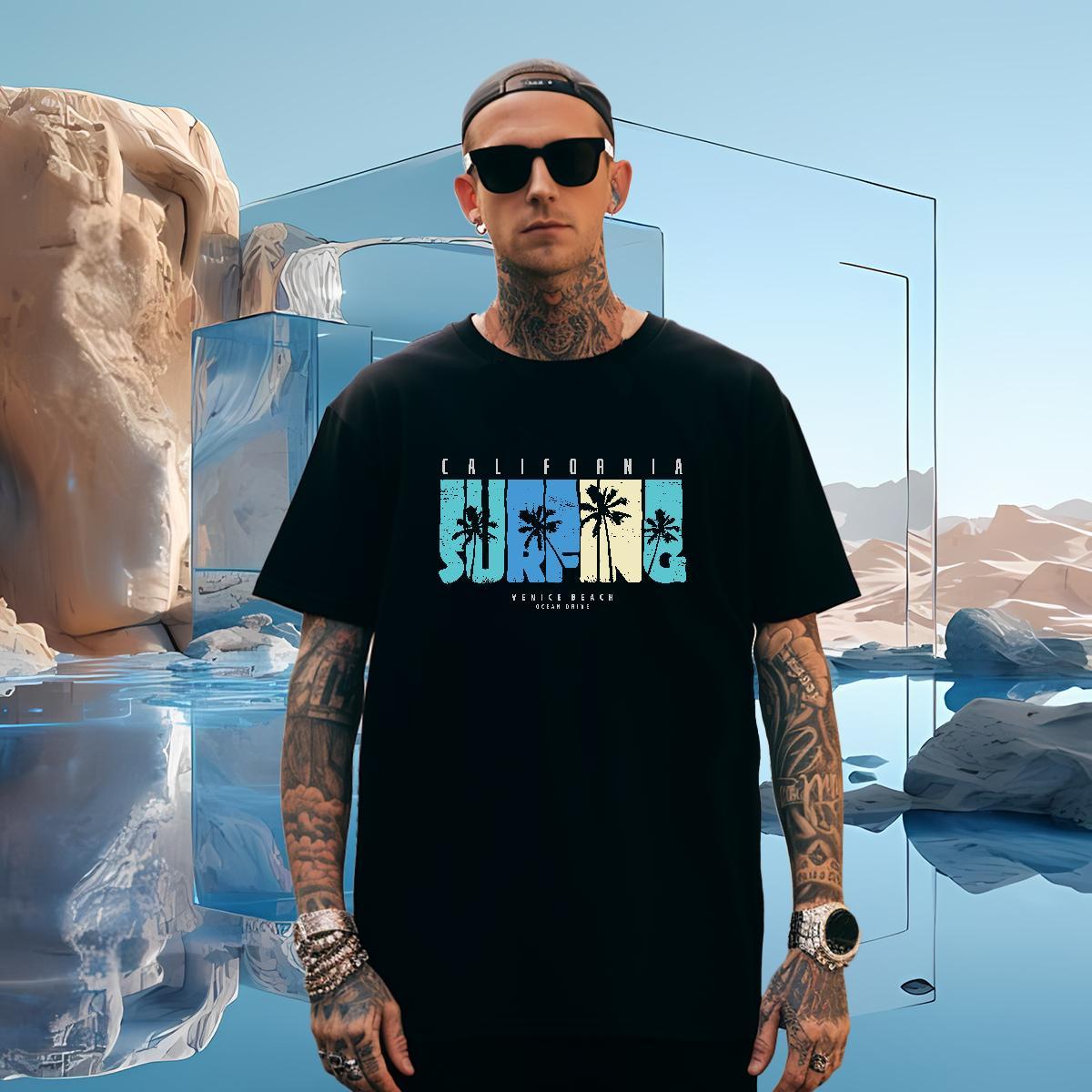 Men T Shirts 230g Cotton tree Spring Summer Breathable DIY Logo Oversized Tshirts Custom Brand Tee Shirt