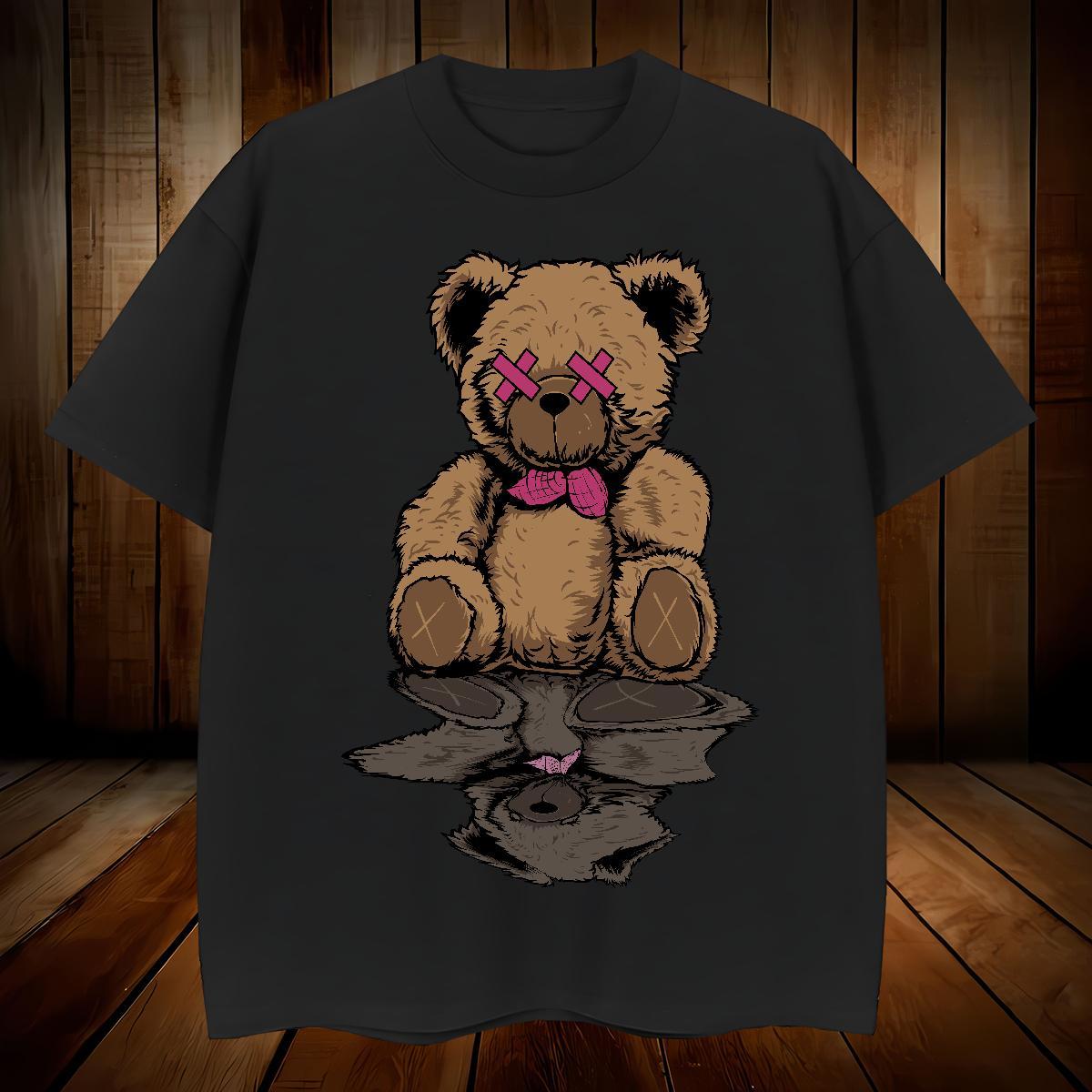 Soft Men T Shirts bear Short Sleeve O-Neck Hip Hop Custom Print Oversized 230g 100% Cotton Men Tees Fashion Designer Wear
