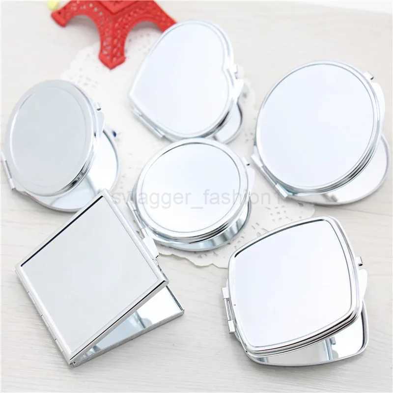 L181 Portable Stainless Steel Makeup Mirror Hand Pocket Folded-Side Cosmetic Make Up Double Mirror Small Various ShapesXJ240813