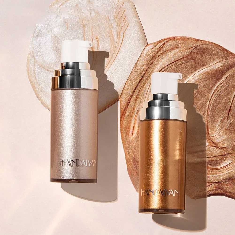 Body brightener Brown bronze oil shimmer liquid illuminator Face luminous spray highlight Latin dance matching golden luxury makeup W240812