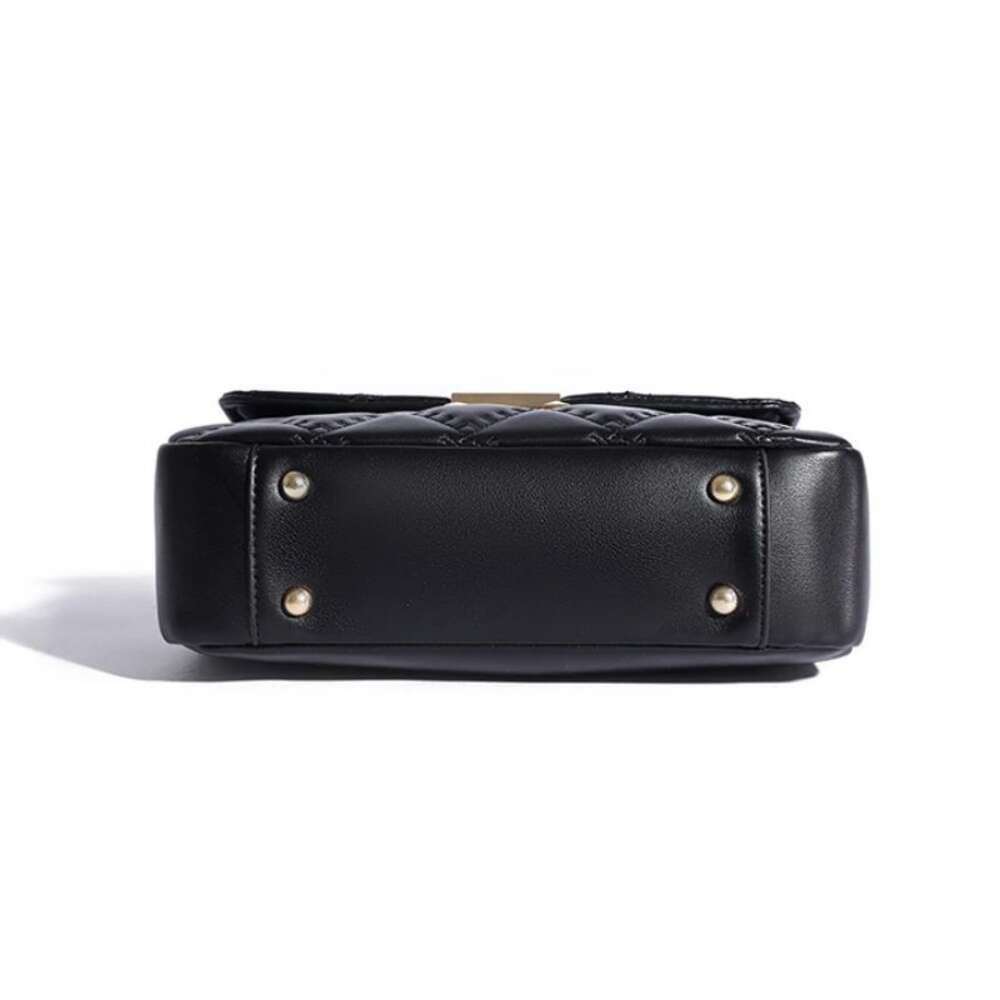 Vintage Shoulder Bag For Woman, Chain Handbag, White Crossbody Underarm Bags, Black